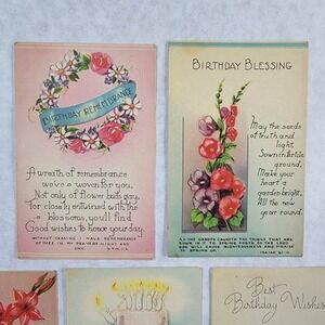 G&W Co Vintage Religious Birthday Postcards Lot Made in USA NYC